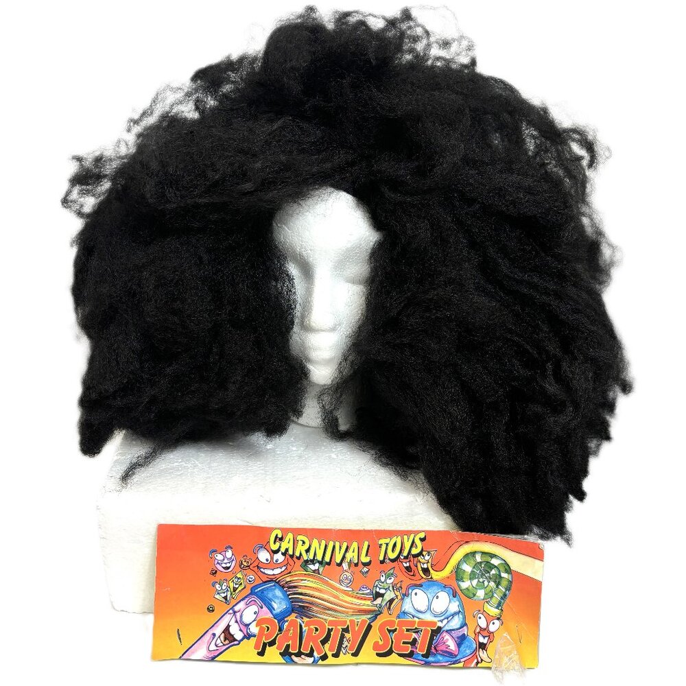 X Large Blk Afro Wig  by Carnival Toys Made in Italy NWT NOS